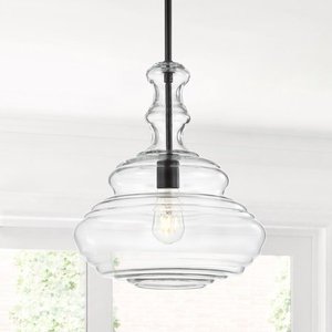 lot 65 image: Bettina 13.37 GlassMetal LED Pendant Oil Rubbed BronzeClear