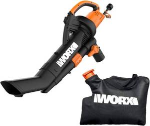 lot 69 image: WORX WG509 12 Amp TRIVAC 3-in-1 Electric Leaf Blower with All Metal Mulching System