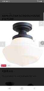 lot 96 image: SEMI-FLUSH SCHOOLHOUSE FIXTURE