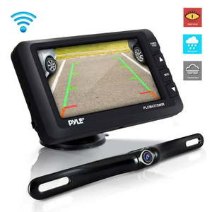 lot 105 image: Pyle PLCM4375WIR Adjustable Rearview Backup Car Camera with 4.3 Inch Monitor