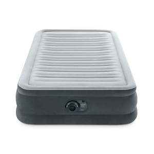 lot 113 image: Intex Comfort Deluxe Dura-Beam Plush Airbed Mattress with Built-In Pump Twin