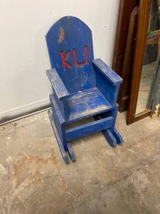 lot 6705 image: ku kids rocking chair