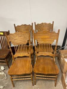 lot 6723 image: 4 pressed back chairs