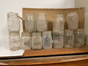 lot 6736 image: 12 old canning jars