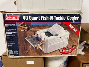 lot 6741 image: Coleman fish-n-tackle cooler
