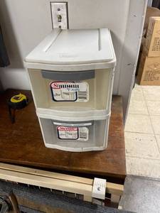 lot 6801 image: 2 single drawer storage bins