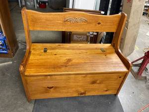 lot 6824 image: solid wood toy boxbench