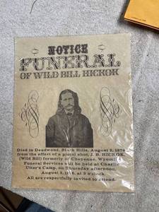 lot 6890 image: wild bill Hickok funeral notice 1876
