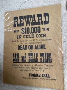lot 6895 image: Sam & belle starr poster