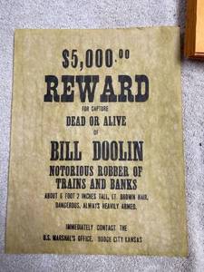lot 6897 image: bill doolin wanted poster