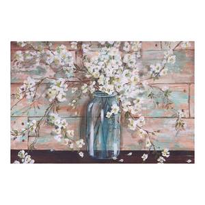 lot 1610 image: Patton Wall Decor Blooms in Mason Jar Floral Canvas Art