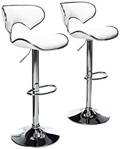 lot 1665 image: Roundhill Furniture Masaccio Swivel Bar Stools (2 COUNT)