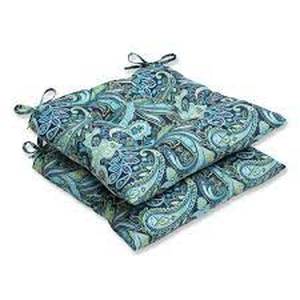 lot 1615 image: Pillow Perfect Pretty Paisley Wrought Iron Seat Cushions (2 COUNT)