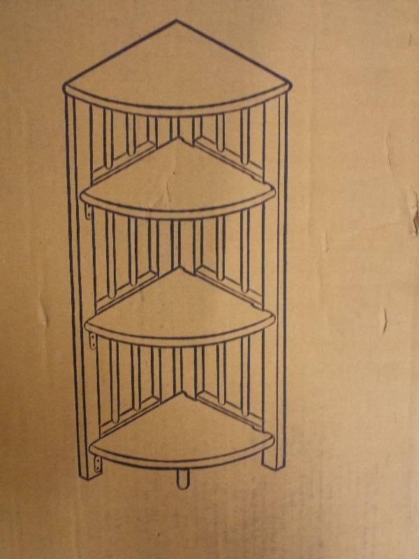 lot 4055 image: Folding 4 Tier Corner Shelf