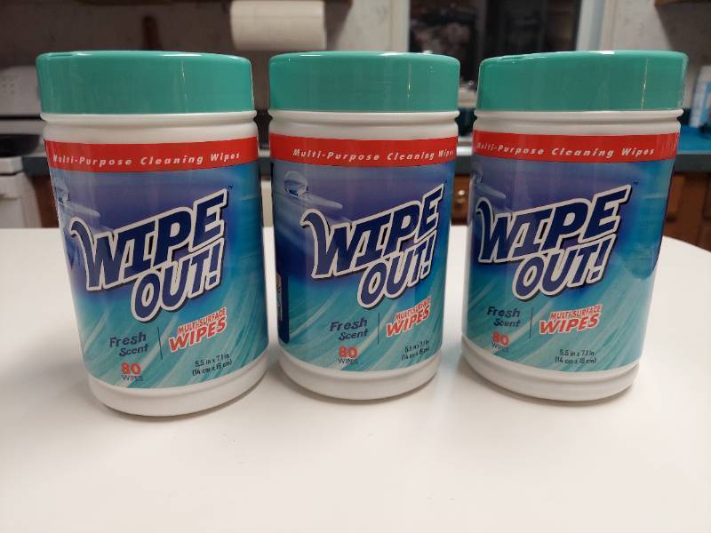 lot 6352 image: (3) Tub of Multi Surface Cleaning Wipes - 80 Count - Fresh Scent
