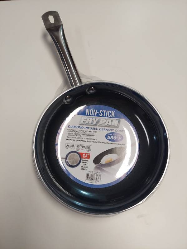 lot 6338 image: Non-Stick Diamond Infused Fry Pan - 9.5in