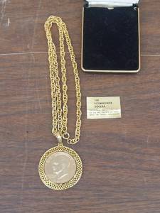 lot 5553 image: Eisenhower Dollar coin necklace