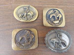 lot 5571 image: 4 belt buckles - End of the trail
