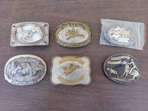 lot 5629 image: 6 cowboy belt buckles
