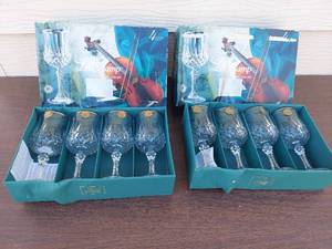 lot 5632 image: Longchamp crystal goblets - boxes have been wet