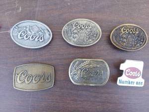 lot 5655 image: 6 Coors belt buckles
