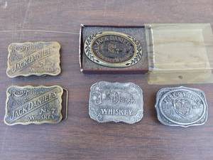 lot 5666 image: 5 Jack Daniels belt buckles