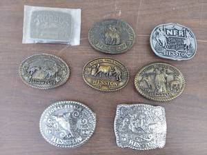 lot 5680 image: Hesston NFR Belt buckles