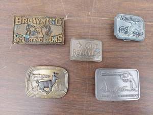 lot 5693 image: 5 belt buckles- firearms