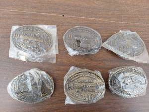 lot 5698 image: 6 belt buckles- Barbed Wire collectors