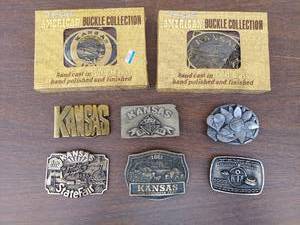lot 5736 image: 8 belt buckles- Kansas
