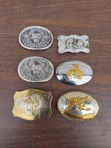 lot 5759 image: belt buckles- saddles and bronc