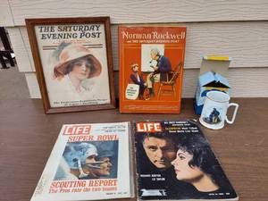 lot 5797 image: Norman Rockwell items and life magazines
