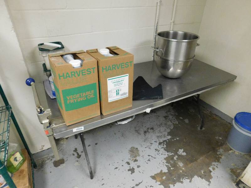 lot 1426 image: Stainless Steel Table w Plastic Legs