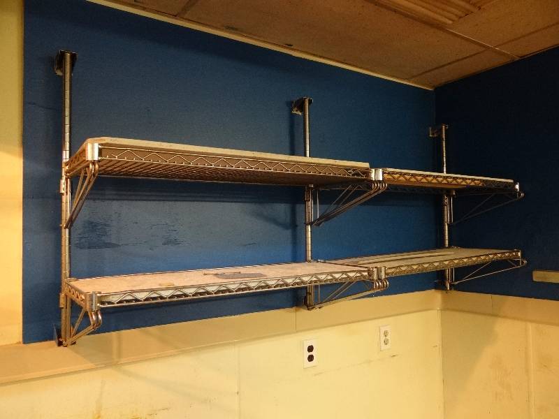 lot 2650 image: Wire Metal Metro Wall Mounted Shelf