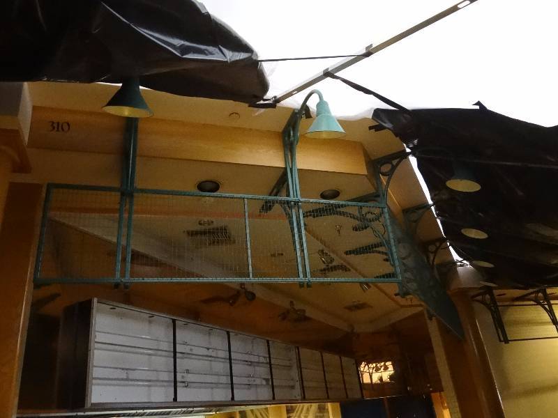 lot 2672 image: 75Ft of Green Decorative Lighting and Paneling