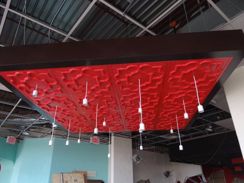 lot 2675 image: 9x9 Red Decorative Lighting Panel
