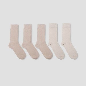 lot 312 image: Mens Flat Knit Dress Socks 5pk - Goodfellow & Co Khaki Shoe Size 7��12