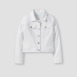 lot 313 image: Cat & Jack White Denim Jacket Girls Size Large 1012