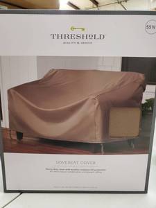 lot 332 image: Loveseat Cover  Patio Chair  Patio Furniture Cover  Brown  55 12 Ships Fre