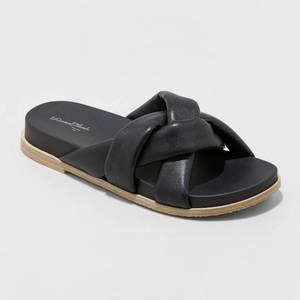 lot 368 image: Womens Cosette Padded Slide Sandals - Universal Thread Black 10