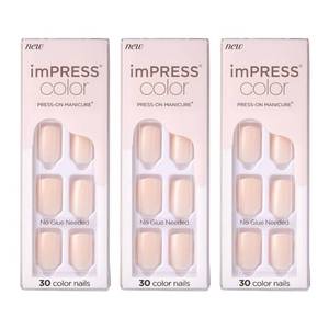 lot 377 image: KISS imPRESS Color Press-On Nails - Point Pink - 3pk - 90ct