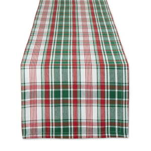 lot 1203 image: Yuletide Red and Green Plaid Table Runner 14x72