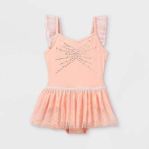 lot 1235 image: Girls Dancewear Cami Flutter Sleeve Leotard with Skirt - Cat & Jack Pink M