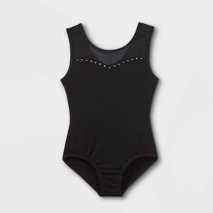 lot 1240 image: Girls Dance Tank Mesh Leotard - Cat & Jack Black XS