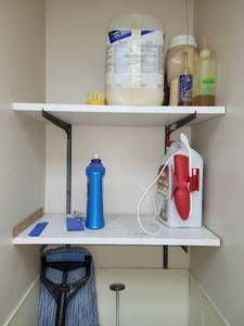 lot 37489 image: 2 Tier white Wall Mounted Shelves