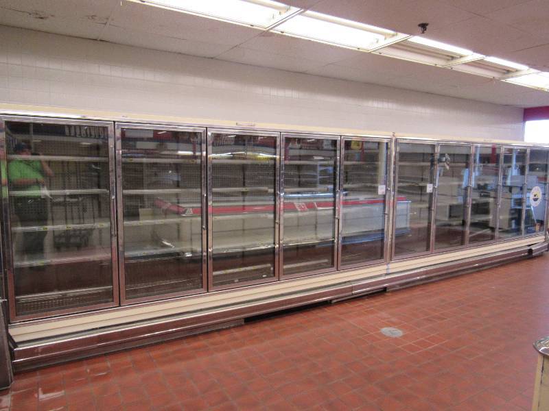 lot 339 image: Hussman 10 Door Supermarket Frozen Foods Glass Door Reach In Merchandiser