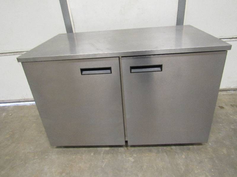 lot 167 image: 48 Delfield 2 Door Work Top Stainless Freezer