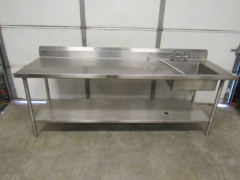 lot 818 image: 92 Fully Stainless Work Station With Built In Sink And Prewash