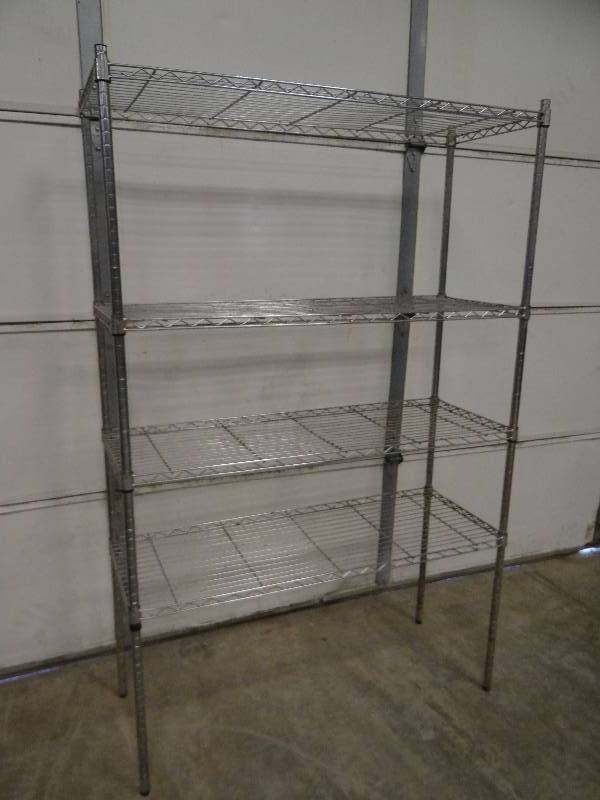 lot 742 image: 4 Tier Metal Wire Metro Storage Rack