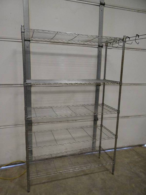 lot 750 image: 5 Tier Metal Wire Storage Metro Rack